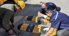 【市城市燃熱集團富泰熱力】增設減速帶 安裝廣角鏡—— 長輸2號站聯(lián)合玉泉區(qū)交警隊護航交通安全